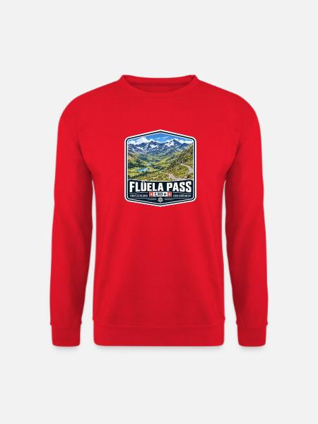 Flüela Pass – Schweiz - Unisex Pullover - Rot