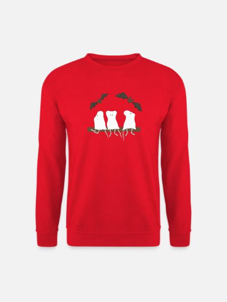 Mäuse-Geistertrio am Ast - Unisex Pullover - Rot