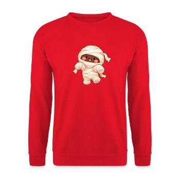Süße Mumie im Wickel-Look - Unisex Pullover - Rot - Vorne - Alina (178cm) & Michal (187cm)