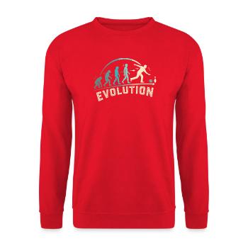 Bowling Evolution Vom Affen Zum Bowler Retro - Unisex Pullover - Rot - Vorne - Alina (178cm) & Michal (187cm)