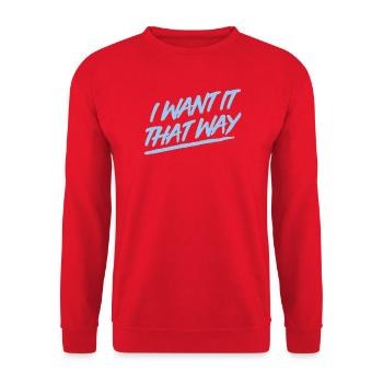 I Want It That Way - Backstreet - Unisex Pullover - Rot - Vorne - Alina (178cm) & Michal (187cm)
