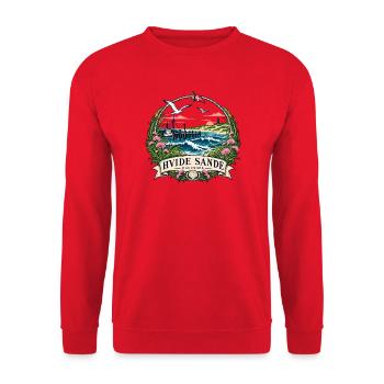 Hvide Sande Küstenromantik - Unisex Pullover - Rot - Vorne - Alina (178cm) & Michal (187cm)