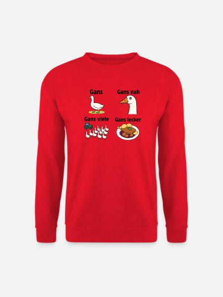 Gans Gänse Bauernhof Landwirt Lustiges Tiermotiv - Unisex Pullover - Rot
