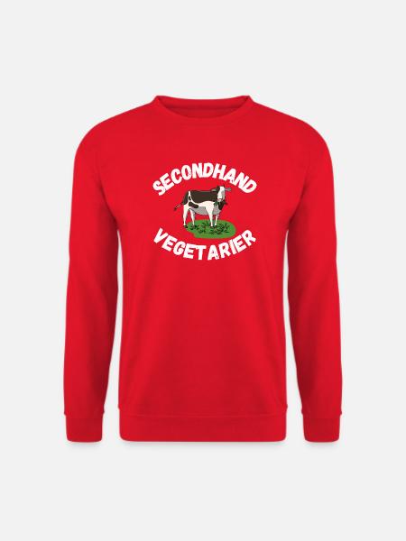 Secondhand Vegetarier Kuh - Unisex Pullover - Rot
