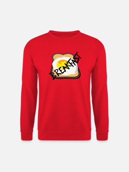 Toast mit Spiegelei Grafik - Unisex Pullover - Rot