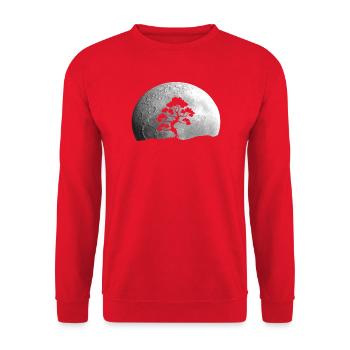 Bonsai Baum Mond - Unisex Pullover - Rot - Vorne - Alina (178cm) & Michal (187cm)