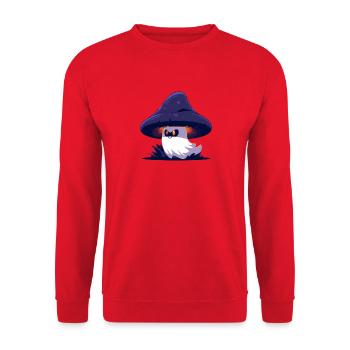 Spooky Mushroom Ghost - Unisex Pullover - Rot - Vorne - Alina (178cm) & Michal (187cm)