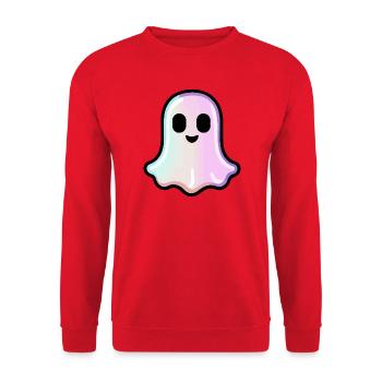 Niedlicher Geist Halloween Pastell - Unisex Pullover - Rot - Vorne - Alina (178cm) & Michal (187cm)