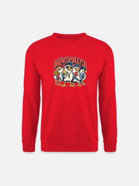 Möwen-Mafia – Norddeutsche Snack-Gang - Unisex Pullover - Rot