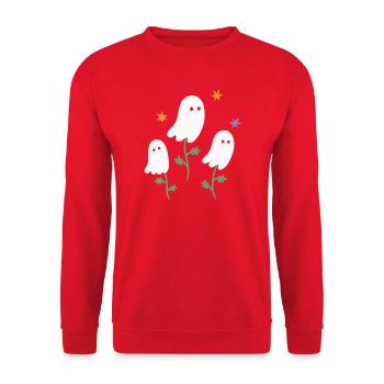 Botanical Pastel Ghosts - Unisex Pullover - Rot - Vorne - Alina (178cm) & Michal (187cm)