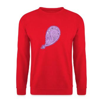 Lila Paisley-Tropfenmuster - Unisex Pullover - Rot - Vorne - Alina (178cm) & Michal (187cm)