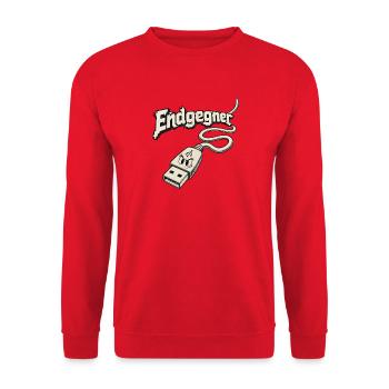 Endgegner - USB Typ A  - Unisex Pullover - Rot - Vorne - Alina (178cm) & Michal (187cm)