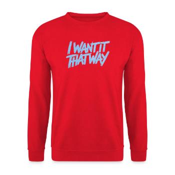 I Want It That Way - Backstreet (Glitzer) - Unisex Pullover - Rot - Vorne - Alina (178cm) & Michal (187cm)