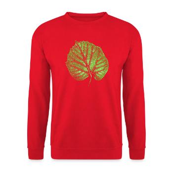 Haselnussblatt / Blätter & Natur - Botanisch - Unisex Pullover - Rot - Vorne - Alina (178cm) & Michal (187cm)