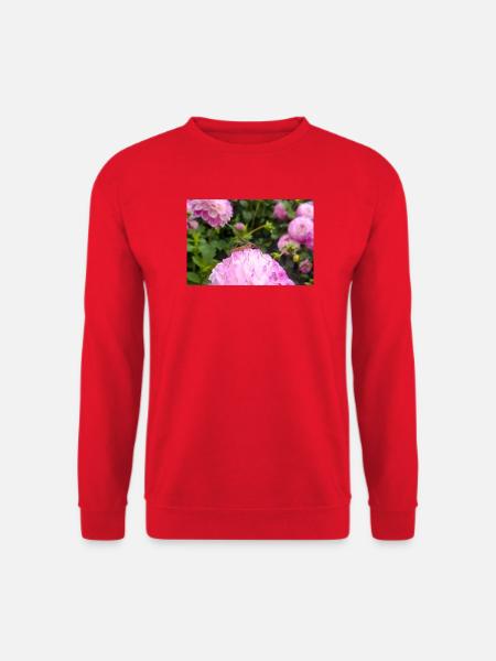 Rosa Dahlie mit Schnake – Makro Naturfotografie - Unisex Pullover - Rot