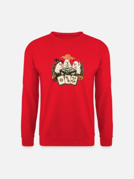 Geister-Mahjong-Nacht - Unisex Pullover - Rot
