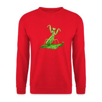 Gottesanbeterin grün - Unisex Pullover - Rot - Vorne - Alina (178cm) & Michal (187cm)
