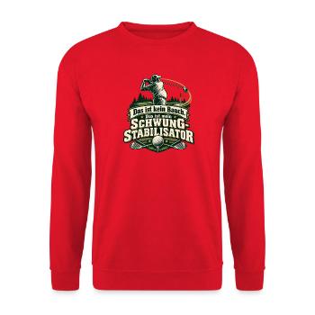 Golf Spruch Schwung-Stabilisator – Lustiges Golfer - Unisex Pullover - Rot - Vorne - Alina (178cm) & Michal (187cm)