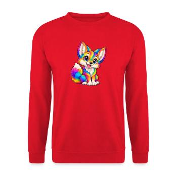 Kawaii Multicolor Coyote - Unisex Pullover - Rot - Vorne - Alina (178cm) & Michal (187cm)