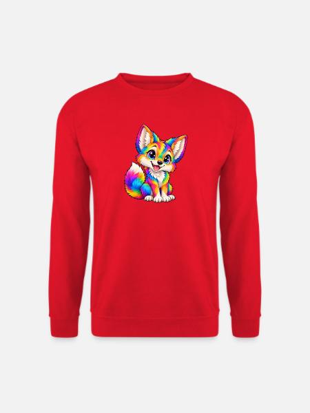 Kawaii Multicolor Coyote - Unisex Pullover - Rot