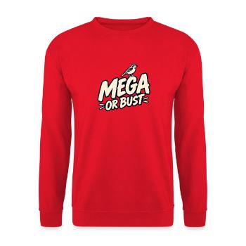 Mega oder Vollgas - Unisex Pullover - Rot - Vorne - Alina (178cm) & Michal (187cm)