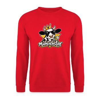 Muhviehstar - Moviestar - Born to be a Star! - Unisex Pullover - Rot - Vorne - Alina (178cm) & Michal (187cm)