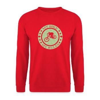 Bike Biken Fahrrad Design  - Unisex Pullover - Rot - Vorne - Alina (178cm) & Michal (187cm)