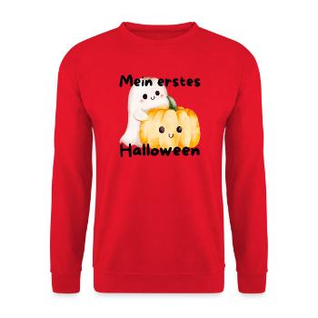 My first Halloween, mein erstes Halloween - Unisex Pullover - Rot - Vorne - Alina (178cm) & Michal (187cm)