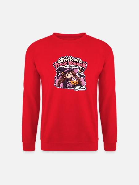 Halloween – Süßes oder Saures – Selbstfürsorge - Unisex Pullover - Rot