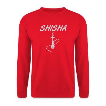 Shisha Hookah Silhouette Motiv - Unisex Pullover - Rot - Vorne - Alina (178cm) & Michal (187cm)