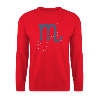 Sternzeichen Skorpion - Unisex Pullover - Rot - Vorne - Alina (178cm) & Michal (187cm)