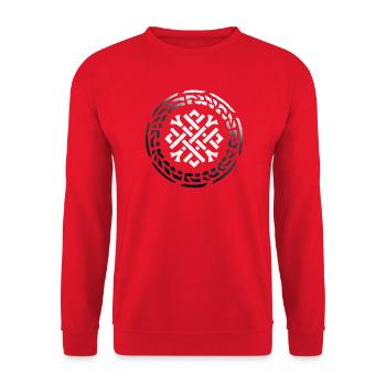 Keltischer Knoten - Unisex Pullover - Rot - Vorne - Alina (178cm) & Michal (187cm)