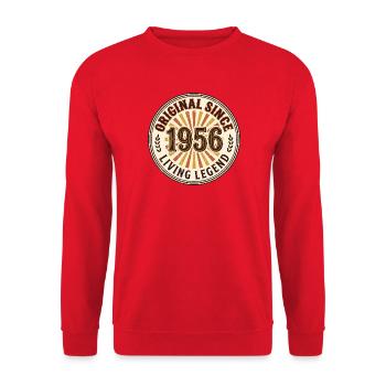 Vintage Living Legend Abzeichen von 1956 - Unisex Pullover - Rot - Vorne - Alina (178cm) & Michal (187cm)