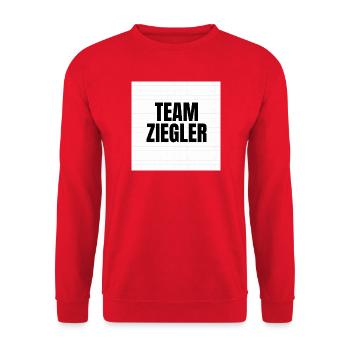 Team Ziegler Namensschilder Design Namen - Unisex Pullover - Rot - Vorne - Alina (178cm) & Michal (187cm)