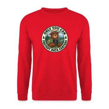 Wald statt Server - Unisex Pullover - Rot - Vorne - Alina (178cm) & Michal (187cm)