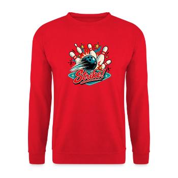 Strike Bowling Retro Explosion - Unisex Pullover - Rot - Vorne - Alina (178cm) & Michal (187cm)