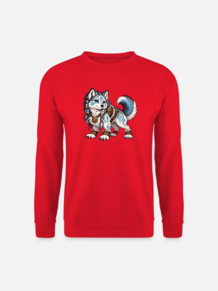 Kawaii Runenwolf - Unisex Pullover - Rot