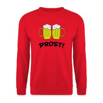 Zweier Bierkrüge Anstoß - Unisex Pullover - Rot - Vorne - Alina (178cm) & Michal (187cm)