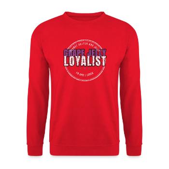 Erdnussbutter Marmelade - Grape Jelly Loyalist - Unisex Pullover - Rot - Vorne - Alina (178cm) & Michal (187cm)