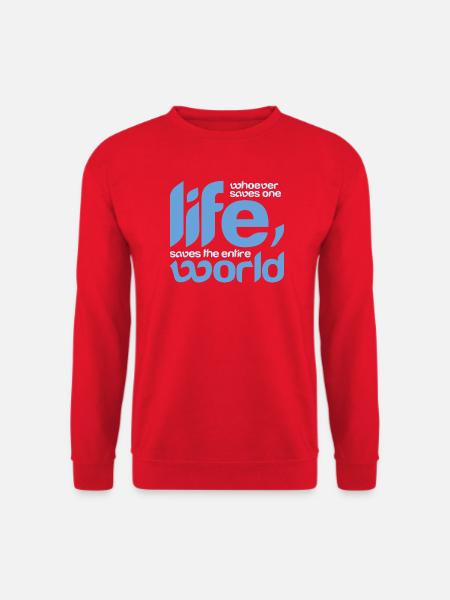 Wer auch immer ein Leben rettet, - Unisex Pullover - Rot