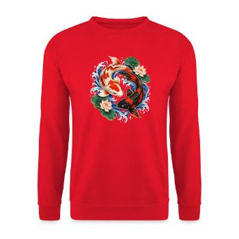 Koi-fische Japanische Koi-fische Koi-karpfen - Unisex Pullover - Rot - Vorne - Alina (178cm) & Michal (187cm)