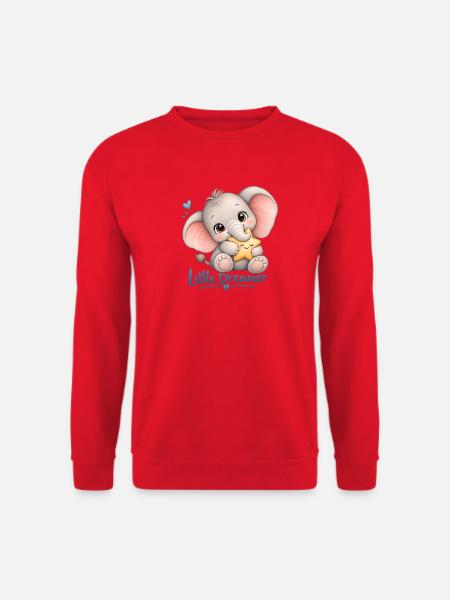 Kleiner Träumer Elefant & Stern - Unisex Pullover - Rot