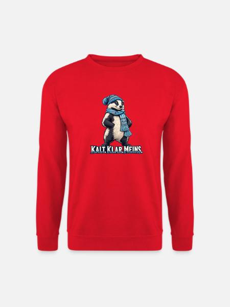 Panda Winterlook: Schal Mütze - Unisex Pullover - Rot