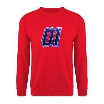 Neon 01 Carbonoptik Logo - Unisex Pullover - Rot - Vorne - Alina (178cm) & Michal (187cm)