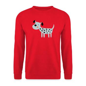 hellblauer Hund - Unisex Pullover - Rot - Vorne - Alina (178cm) & Michal (187cm)