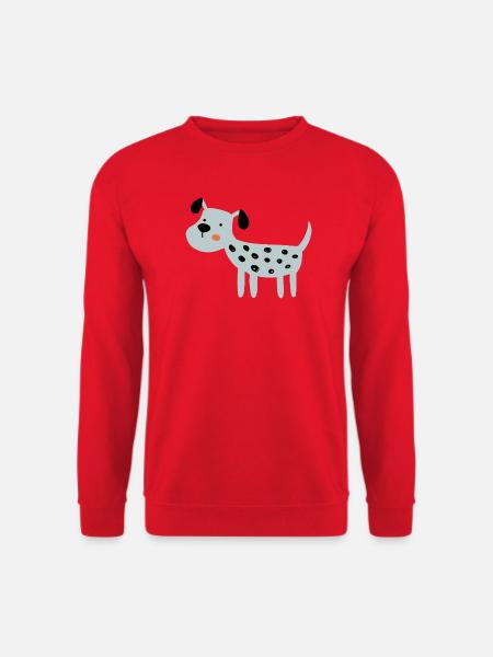 hellblauer Hund - Unisex Pullover - Rot