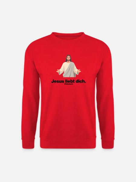 JESUS LIEBT DICH. PLATONISCH. - Unisex Pullover - Rot