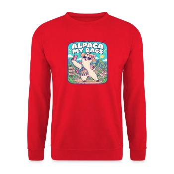 Alpaka My Bags Reisealpaka - Unisex Pullover - Rot - Vorne - Alina (178cm) & Michal (187cm)