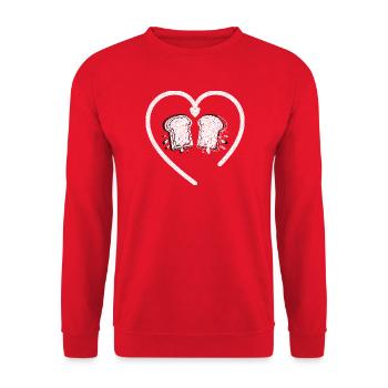 Erdnussbutter Marmelade - Lunchbox Veteran Still S - Unisex Pullover - Rot - Vorne - Alina (178cm) & Michal (187cm)