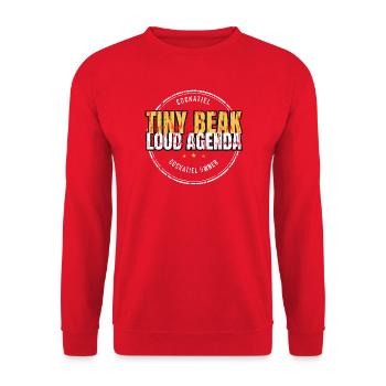 Nymphensittich - Tiny Beak Loud Agenda - Vogelfreu - Unisex Pullover - Rot - Vorne - Alina (178cm) & Michal (187cm)